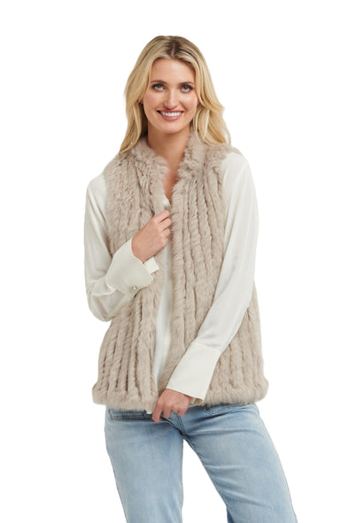 365 DAYS FAUX FUR VEST - STONE