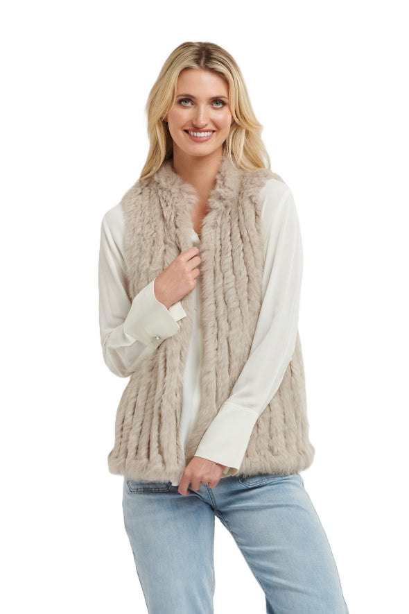 365 DAYS FAUX FUR VEST - STONE