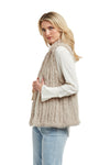 365 DAYS FAUX FUR VEST - STONE