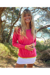 SOPHIE MORAN FINE STRIPE SWEATER - PINK/ORANGE
