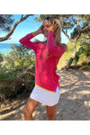 SOPHIE MORAN FINE STRIPE SWEATER - PINK/ORANGE
