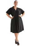 ELK FLEKKE DRESS - BLACK