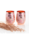 CLINQ FLORAL PRINT COPPER GLASSES - PAIR