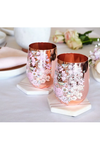 CLINQ FLORAL PRINT COPPER GLASSES - PAIR