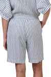 NATURALS  LINEN SHORT - BLUEBERRY STRIPE