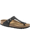 BIRKENSTOCK GIZEH, OILED LEATHER, REG - BLACK