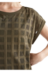 ELK GRID BURNOUT DRESS - OLIVE MOSS
