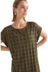 ELK GRID BURNOUT DRESS - OLIVE MOSS