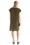 ELK GRID BURNOUT DRESS - OLIVE MOSS