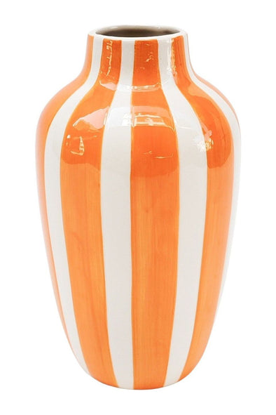 HALCYON STRIPE VASE ORANGE - 20CM