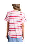ELM HALLI S/S TEE - PINK STRIPE