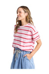 ELM HALLI S/S TEE - PINK STRIPE