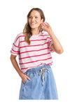 ELM HALLI S/S TEE - PINK STRIPE