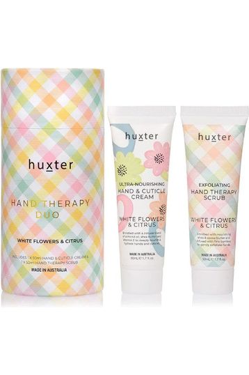 HUXTER HAND THERAPY DUO - PASTEL CHECKS - WHITE FLOWER & CITRUS