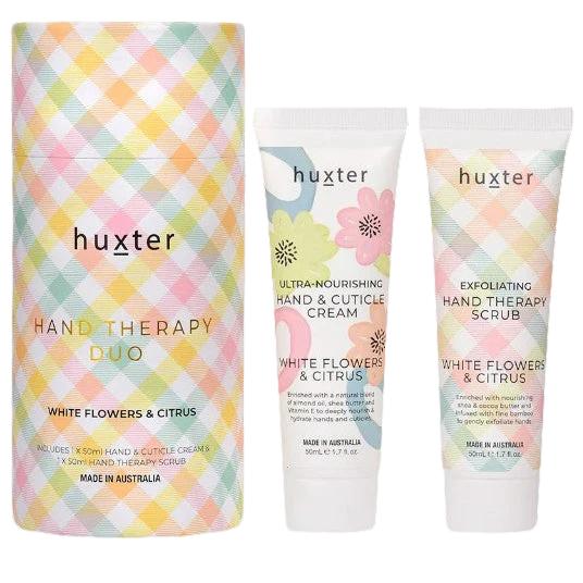 HUXTER HAND THERAPY DUO - PASTEL CHECKS - WHITE FLOWER & CITRUS