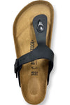 BIRKENSTOCK GIZEH, OILED LEATHER, REG - BLACK