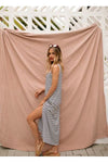LOU LOU JANET MAXI - GREY MARLE & BLACK STRIPE