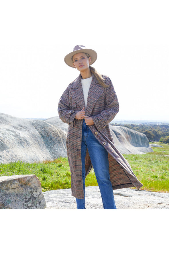 FOXWOOD JOIE TRENCH - TAN CHECK