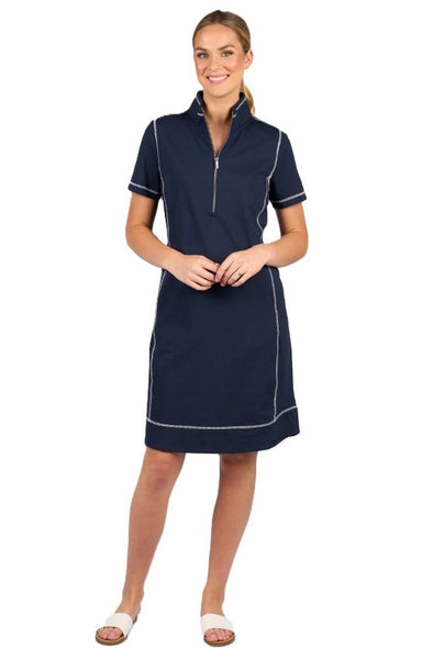 VASSALLI  KNIT DRESS - NAVY