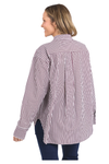 ELM LILA STRIPE SHIRT - MERLOT