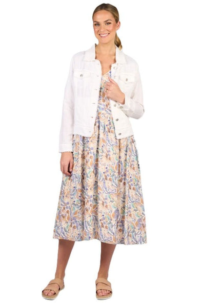 VASSALLI LINEN JACKET - WHITE