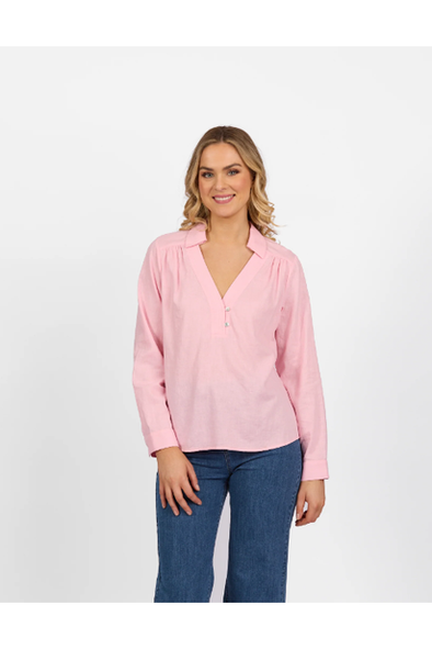 VASSALLI LONG SLEEVE SHIRT WITH 1/2 PLACKET