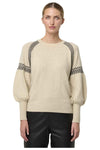 ONCE WAS LUNA MERINO WOOL KNIT TOP - BLANCO