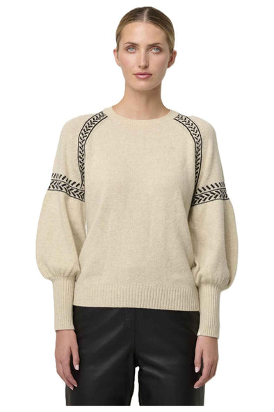 ONCE WAS LUNA MERINO WOOL KNIT TOP - BLANCO
