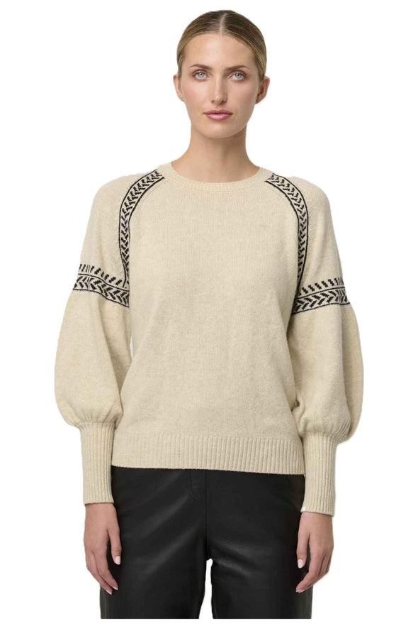 ONCE WAS LUNA MERINO WOOL KNIT TOP - BLANCO