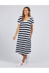 MAEVE MIDI DRESS - NAVY STRIPE