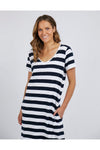 MAEVE MIDI DRESS - NAVY STRIPE
