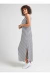 LOU LOU JANET MAXI - GREY MARLE & BLACK STRIPE
