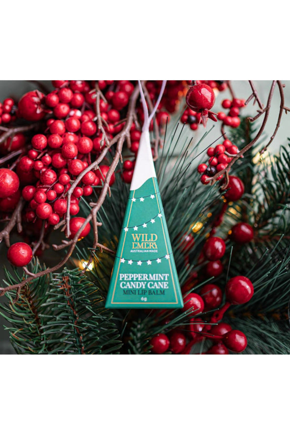 WILD EMERY MINI LIP BALM ORNAMENT - PEPPERMINT CANDY