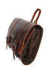 MODAPELLE  LEATHER MENS HANGING TOILETRY BAG - DARK BROWN