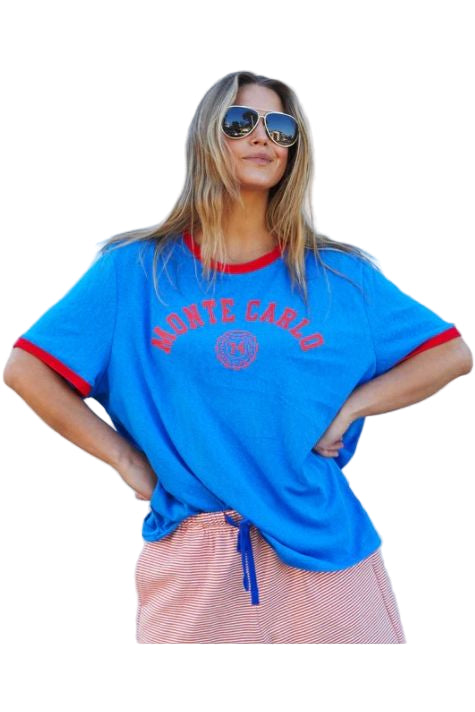 HAMMILL & CO RIVIERA TEE - BLUE/RED