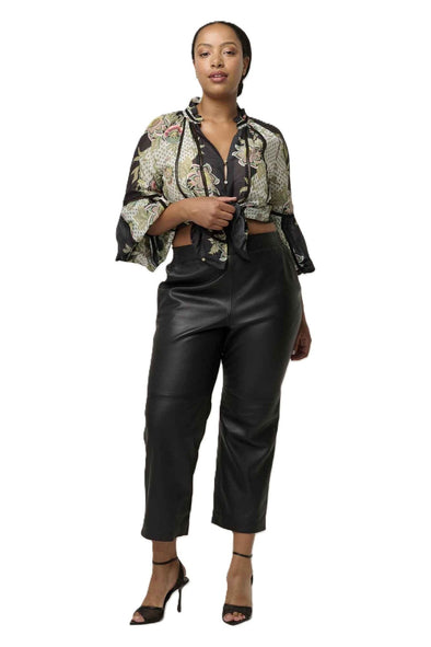 ONCE WAS MONTOYA LEATHER STRAIGHT LEG PANT - ONYX