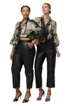ONCE WAS MONTOYA LEATHER STRAIGHT LEG PANT - ONYX