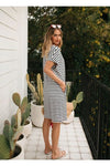 LOU LOU NICKS TEE DRESS - GREY MARLE & BLACK STRIPE