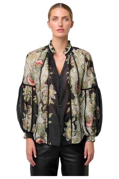 ONCE WAS ESPADA COTTON SILK BLOUSE - MARIPOSA NERO