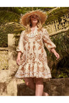 ONCE WAS ANTIGUA LINEN VISCOSE DRESS - ARENA DEL SOL