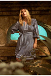 ONCE WAS ANTIGUA LINEN VISCOSE DRESS - DEL MAR STRIPE