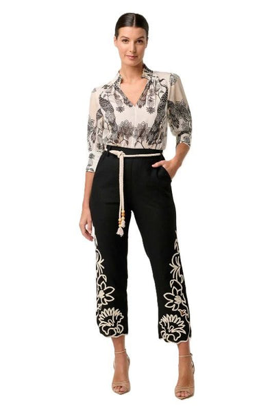 ONCE WAS OLEANDER COTTON SILK BLOUSE - IMPERIAL STONE