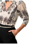 ONCE WAS OLEANDER COTTON SILK BLOUSE - IMPERIAL STONE