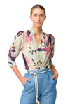 ONCE WAS OLEANDER COTTON SILK BLOUSE - OASIS FLORA