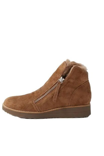 TOP END OPAL BOOT  WITH SUEDE - FUR - LT CHOCOLATE
