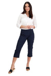 VASSALLI POPLIN PULL ON PANT - NAVY