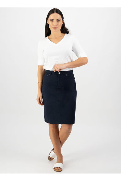 VASSALLI POPLIN SKIRT - NAVY