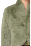 ONCE WAS REINA FAUX FUR JACKET - JADE MIST