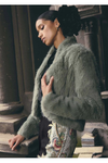 ONCE WAS REINA FAUX FUR JACKET - JADE MIST