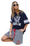 HAMMILL & CO LIVE THE DREAM RETRO TEE - NAVY